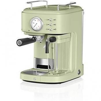 Swan Retro One Touch SK22150GN Cafetera Express Semi Automática para Espresso y Cappucino, 15 Bares