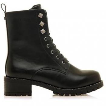 Botines de Mujer MARIA MARE 63355 NEGRO - Botines de estilo militar, planos, casuales, con cierre de cremallera