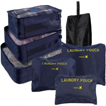 Lictin 7 en 1 Set de Organizador de Equipaje Perfecto para Viaje con Bolsa de Zapato, Impermeable Organizador de Maleta Bolsa para Ropa Zapato Sucio de Viaje, Material Nylon