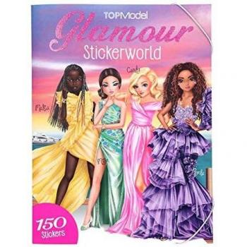 Depesche Depesche-DP-0011469 11469 TOPModel Stickerworld Glamour-Álbum de Pegatinas con 20 páginas y numerosos Adhesivos para Decorar, Multicolor, Color carbón, única