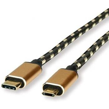 ROLINE Cable GOLD USB 2.0, tipo C ST - Micro B ST (reversible), 1,8 m