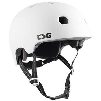 Casco TSG Meta Solid Color blanco, casco para skateboard, diseño sólido en color blanco, construcción ligera y duradera, sistema de ajuste personalizado, ventilación optimizada para mayor comodidad