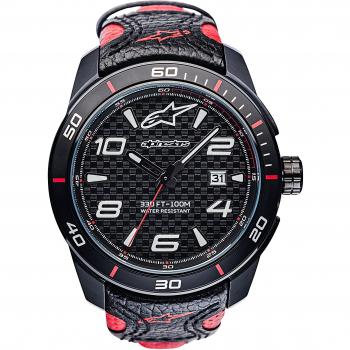 Alpinestars Men's Tech Watch 3H Black Leather with Red Accents