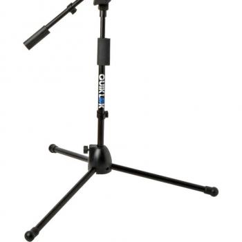 Quik-Lok A306BKAM Microlite Short Tripod Microphone Stand with Telescopic Boom