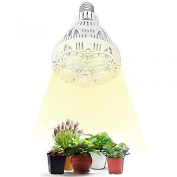 SANSI 24W Lámpara para Plantas Espectro Completo E27, Lámpara Bombilla de Crecimiento con lente óptica para alto PPFD, LED Grow Light de Cultivo Plántulas, Verduras y Floración