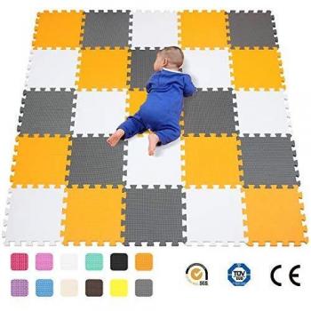 qqpp Alfombra Puzzle para Niños Bebe Infantil - Suelo de Goma EVA Suave. 25 Piezas