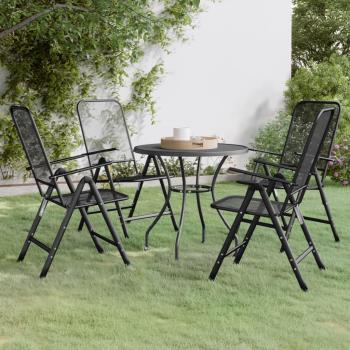 5-Piece Anthracite Expanded Metal Mesh Garden Dining Set