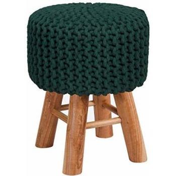 Taburete de punto de algodón verde abeto RENDEZ-VOUS DÉCO - Lisa