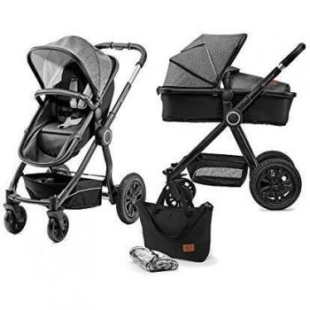 Kinderkraft Carrito Bebé 2 Piezas VEO, Silla de Paseo, Capazo, 0 a 13 kg, Negro
