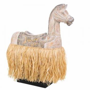 Figura Caballo Beige 44x17x58h Cm - Decoración Elegante