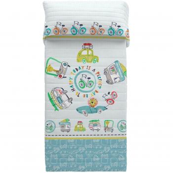 NATURALS Colcha Bouti Cars Surf Cama 90 cm