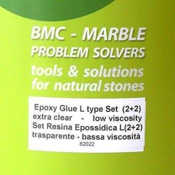 Pegamento transparente para mármol y granito - Tipo L Baja viscosidad - 2+2 tubos de dosis única
