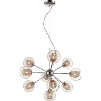 Colgante de techo de cobre con 10 luces, múltiples brazos, acabado en cromo, tipo de bombilla G9 - Spring Lighting