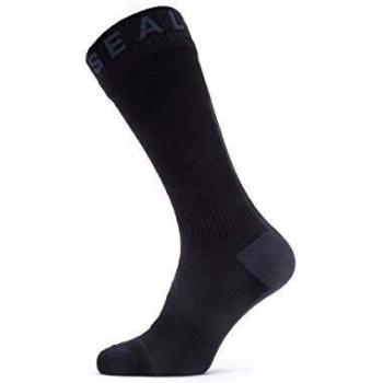 Calcetines largos impermeables Sealskinz Hydrostop negros y grises para todo clima, talla XL 47/49