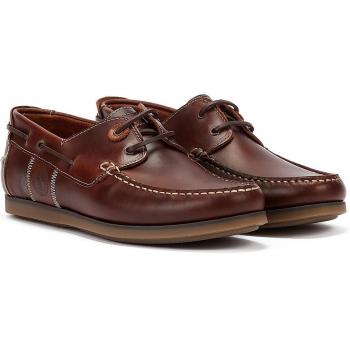 Barbour Men's Wake Boat Shoes - Brown Leather - Size 8