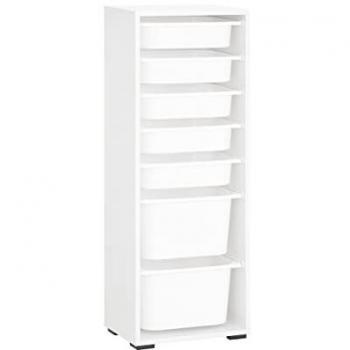 Estantería de Almacenamiento con Cajones, Organizador Multiuso Blanco 45 x 30 x 121 cm Kiro