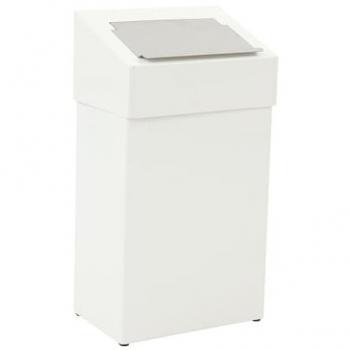 Contenedor de basura con tapa de protección visual, 18 L, 170 x 500 x 277 mm, color blanco