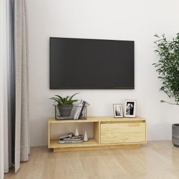 Soporte sólido de madera para TV de pino 110x30x33,5 cm