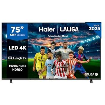 Televisor LED Haier 75 H75K85FUX UHD 4K, Smart Google TV, Dolby Audio, HDR10, Control Remoto Inteligente, Bluetooth 5.1
