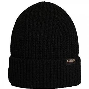 Napapijri Foli 3 Black Unisex Beanie Hat - One Size Acrylic