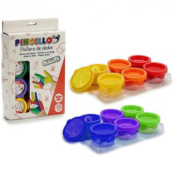 DAM Juego 12 botes pintura dedos 6 colores surtidos