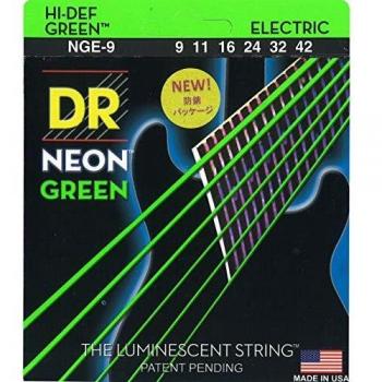 DR String NGE-9 Neon Green Juego Cuerdas Eléctrica