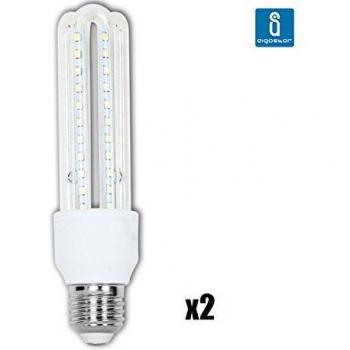 Pack de 2 Bombillas LED T3 3U, 12W, casquillo gordo E27, 1020 lumen, luz blanca 6400K