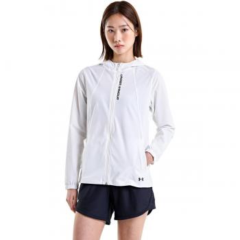 Chaqueta de mujer OutRun the Storm Under Armour - Resistente al agua, transpirable, con capucha ajustable, cierre frontal completo, bolsillos laterales con cremallera y tecnología de absorción de humedad