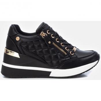 Zapatillas Deportivas Xti 141582 para Mujer, Color Negro, Talla 37, con Cuña de 6cm y Cierre de Cremallera