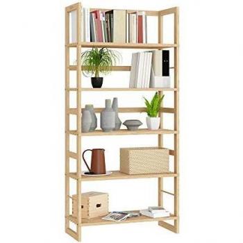 Estantería de Madera Öland con 5 Baladas 136x58x27cm - Organizador Multifuncional para Libros y Baño, Carga Máxima 10kg por Balda