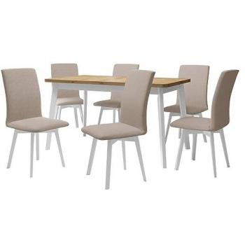 Conjunto de comedor Victorville 291, 6 asientos, dimensiones 140 x 80 x 75 cm