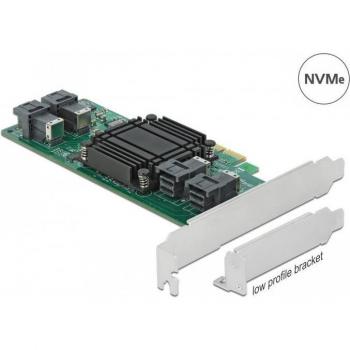 Tarjeta PCI Express x8 a 4 x SFF-8643 NVMe - Formato Bajo Perfil - Controlador de Almacenamiento U.2 NVMe - PCIe 3.0 x8