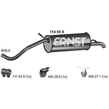 Silenciador trasero ERNST 114059 para SKODA Fabia 1 Combi