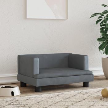 Cama para perros de terciopelo 60x40x30 cm sofá para perros Color Azul, Crema, Gris claro y Gris oscuro