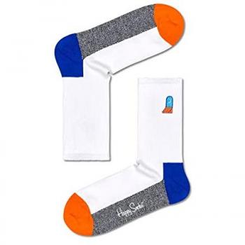 Calcetines 3/4 Blancos Estampados Unisex Happy Socks