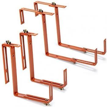 com-four® 4X Soporte de Maceteros para Parapetos y Barandas de Balcón - Soporte de Jardineras Universalmente Adecuado y Ajustable - Sin Perforar