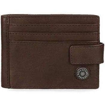 Pepe Jeans Button Tarjetero Marrón 10x8 cms Piel