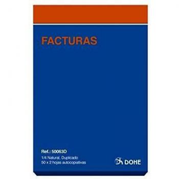 Dohe 50063D - Talonario de facturas cuarto natural duplicado
