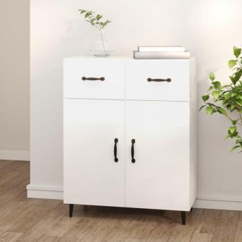 Aparador de madera multicapa blanco pulido 69,5x34x90 cm