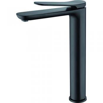 Grifo Monomando de Lavabo Caño Alto Mezclador Agua Fría/Caliente Color Negro Mate IMEX