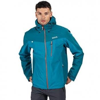 Regatta Birchdale-Chaqueta De Senderismo Técnica, Impermeable Y Transpirable con Capucha Jackets Waterproof Shell, Hombre, Olympic Teal/Gulfstream, S