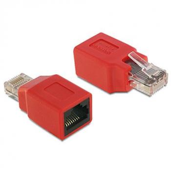 DeLOCK RJ45 - Adaptador RJ45 Macho/Hembra, Rojo
