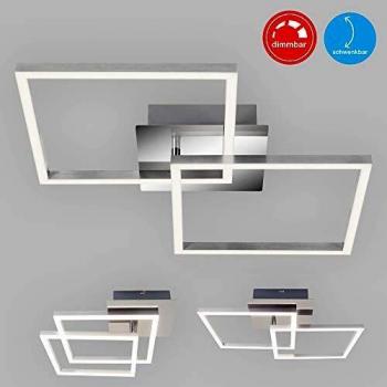 Plafón LED Giratorio y Atenuable 24W, 1800 Lúmenes, 3000K, Color Cromo Plateado, 62 x 36,8 x 7,3 cm