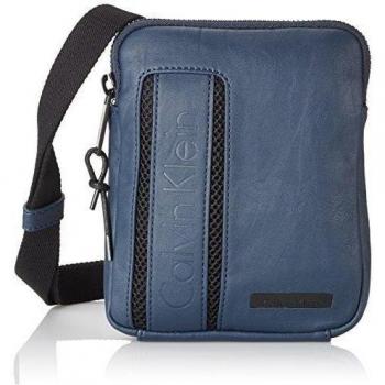 Calvin Klein Asher Mini Flat Crossover - Bandolera para hombre, blu