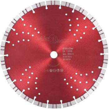 Disco de corte de diamante con turbo y agujeros para acero 300 mm
