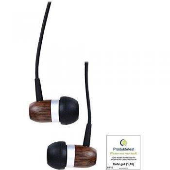 InLine 55357 Woodin In-Ear Headset con Cable micrófono/Función Botón Nogal