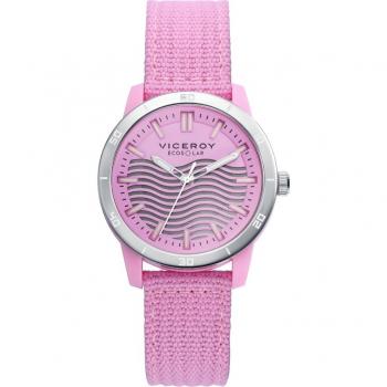 Reloj Viceroy Mujer Ecosolar 41114-77 - Diseño elegante con correa rosa de nylon y caja de plástico reciclado