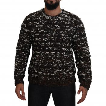 Dolce & Gabbana Brown Knitted Wool Fatto A Mano Sweater - IT52 | XL, Round-neck Knitwear, male, Size: XL