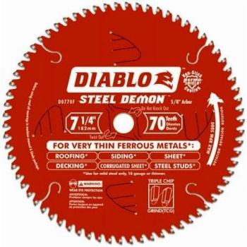 Diablo Steel Demon 7-1/4 in. D X 5/8 in. TiCo Hi-Density Carbide Circular Saw Blade 70 teeth 1 pk