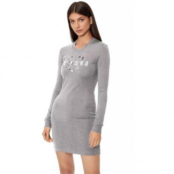 Love Moschino Gray Cotton Dress - IT40|S, Short Dresses, female, Gray, Size: XS Long Sleeve Tops
